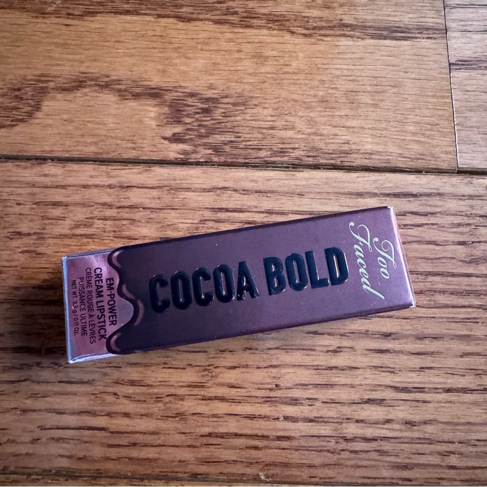 Too Faced Cocoa Bold Cream Lipstick Chocolate Lava NIB